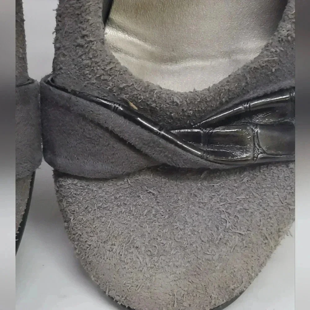 GIRLS BALLETO Leather Suede Light gray Maryjane Dress shoe Flexible Sole Comfort